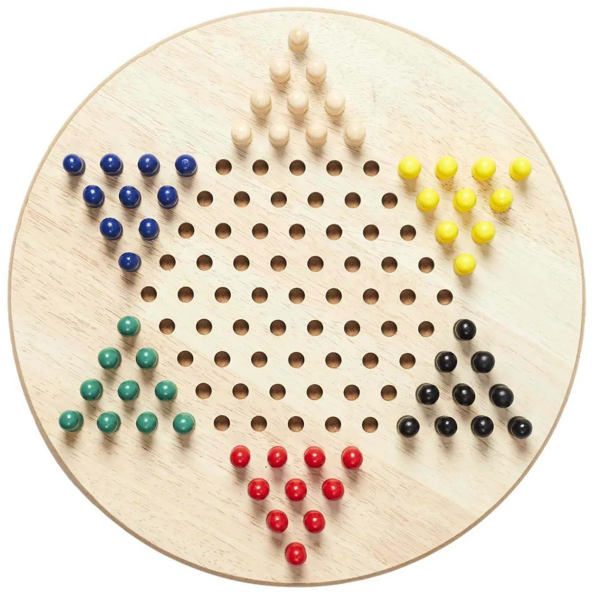Non Communiqué Beige Jeu De Dames Chinoises En Bois - Image 4