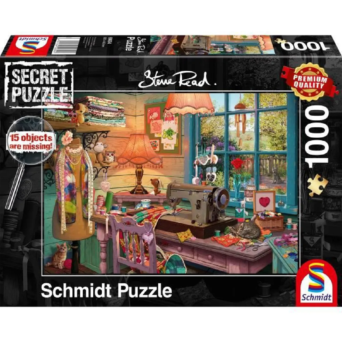 Puzzle 1000 pièces Steve Read Schmidt Spiele Secret Puzzles Motif salle de couture - Image 2