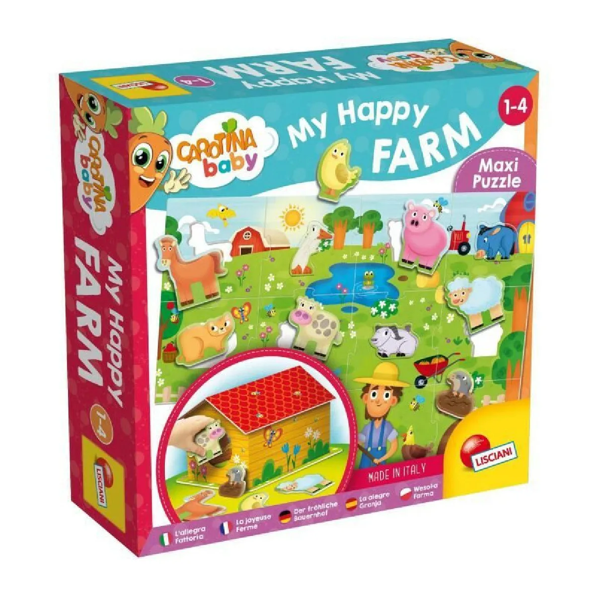 Lisciani Giochi Puzzle Encastrements Ferme - 12 Pièces