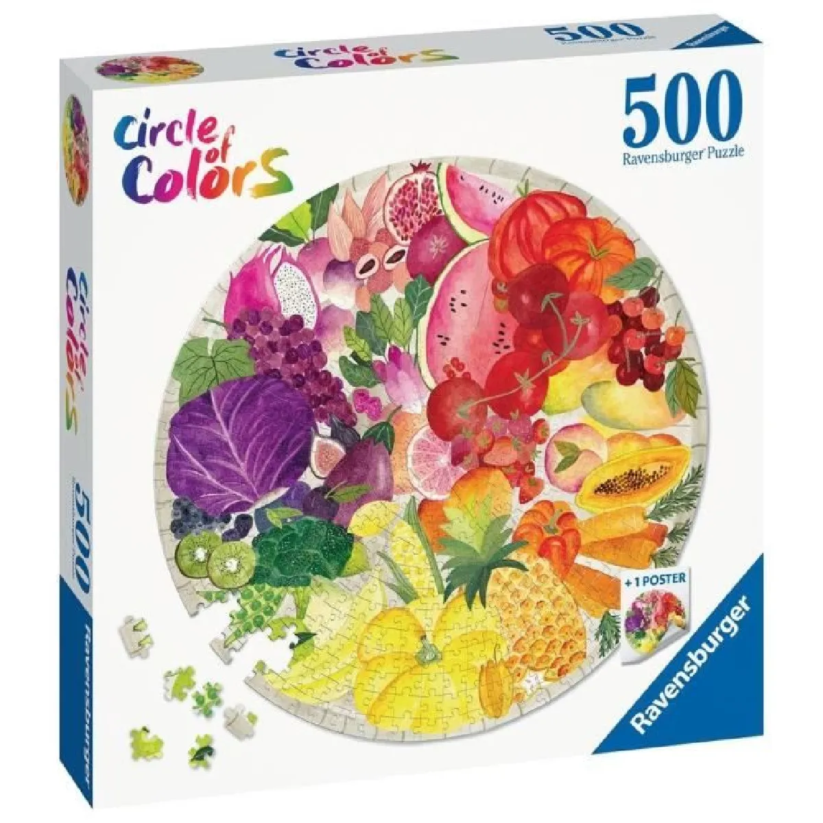 Puzzle Rond 500 pièces : Circle Of Colors : Fruits Et Légumes Ravensburger France