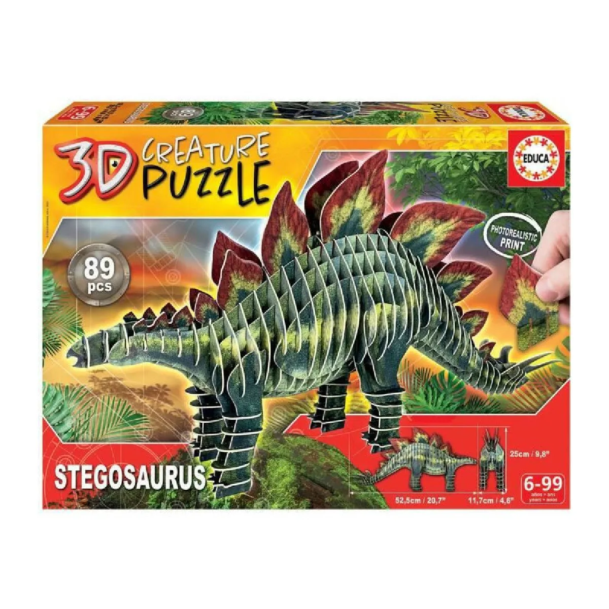 Educa Borras Multicolore Puzzle 3D Educa Stegosaurus - Image 2