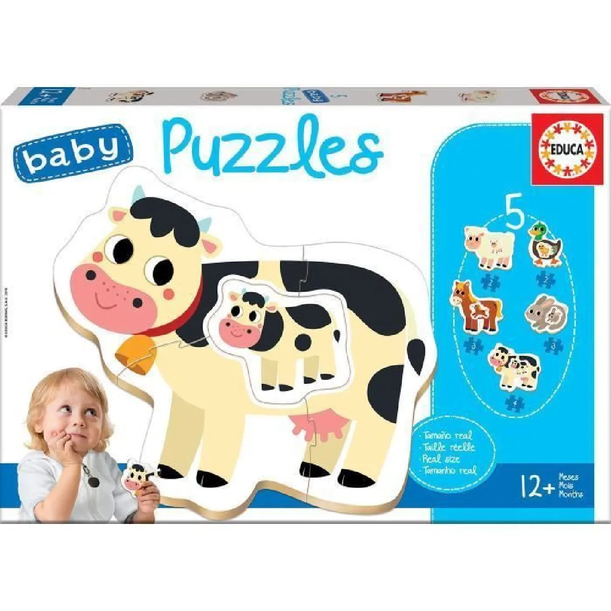 Educa Borras Multicolore Puzzle De 5 Pièces Animaux De La Ferme Educa - Image 3