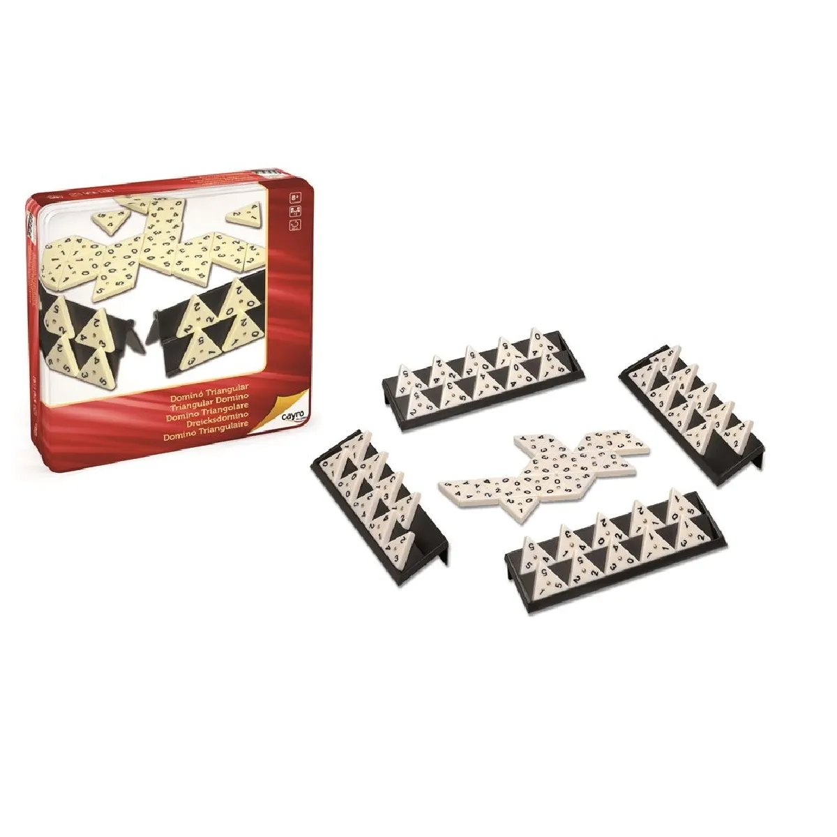 Non Communiqué Cayro Triangulaire Jeu De Dominos Dans Boîte En Métal - Image 2