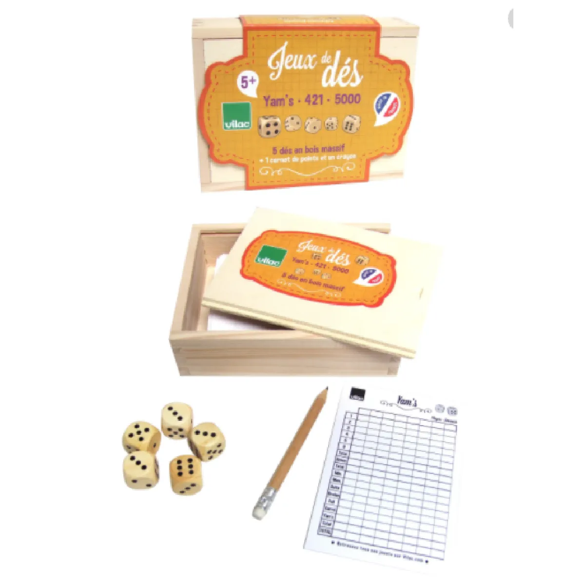Vilac Jaune Jeu De Yam's En Bois - Jeu De Société Classique Pour Toute La Famille - Neuf - Image 3