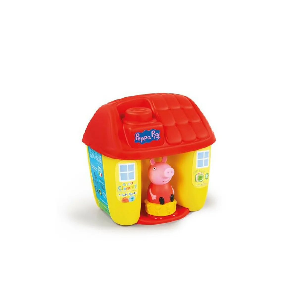 Clementoni 17248 Soft Clemmy Bus Peppa Pig premières Briques Jouet Briques de Construction Bloc Souple bébé Jouet d'éveil bébé Jouet Jeu Premier âge