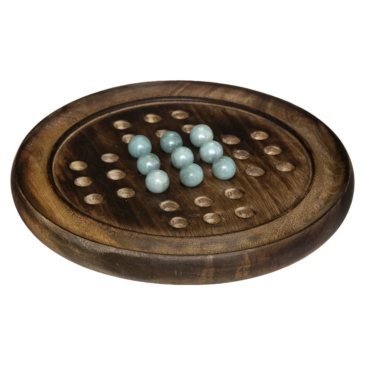 Pegane Solitaire en bois de manguier - Marron
