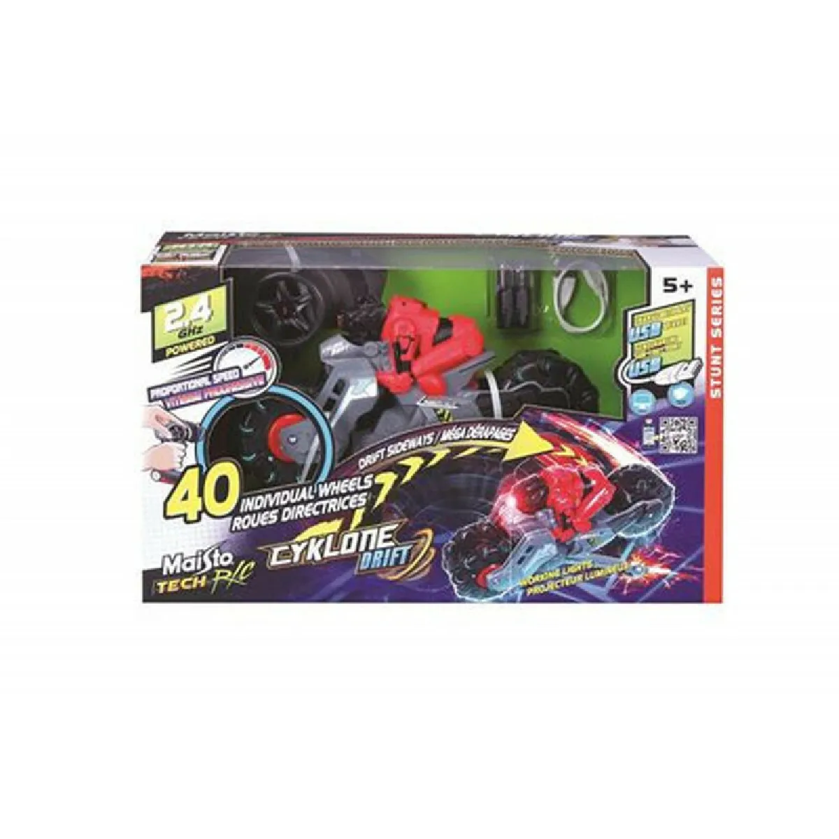 MAISTO Voiture radio command&eacute;e  Moto d&eacute;rapante Cyklone Drift 