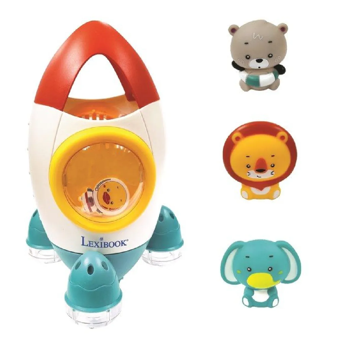 Non Communiqué Multicolor Jeu De Bain Fusée Avec 3 Animaux Souples - Pour Enfants De 18 Mois Et Plus - Jets D'eau Tournants - Image 3