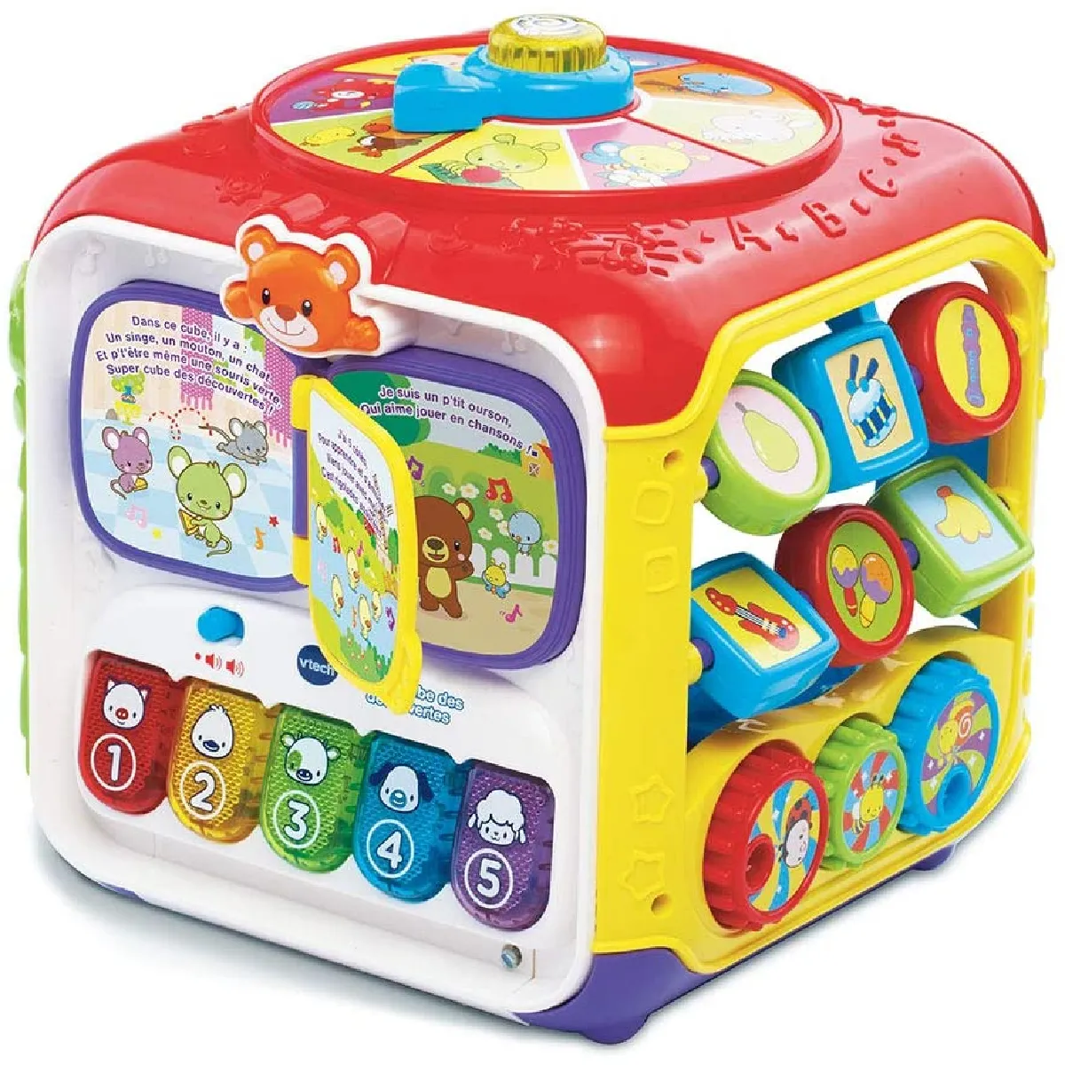 VTech Cubo Didactique Interactif Baby Super Discovery 9-36 Mois 5 Faces 6 Activités - vue 2