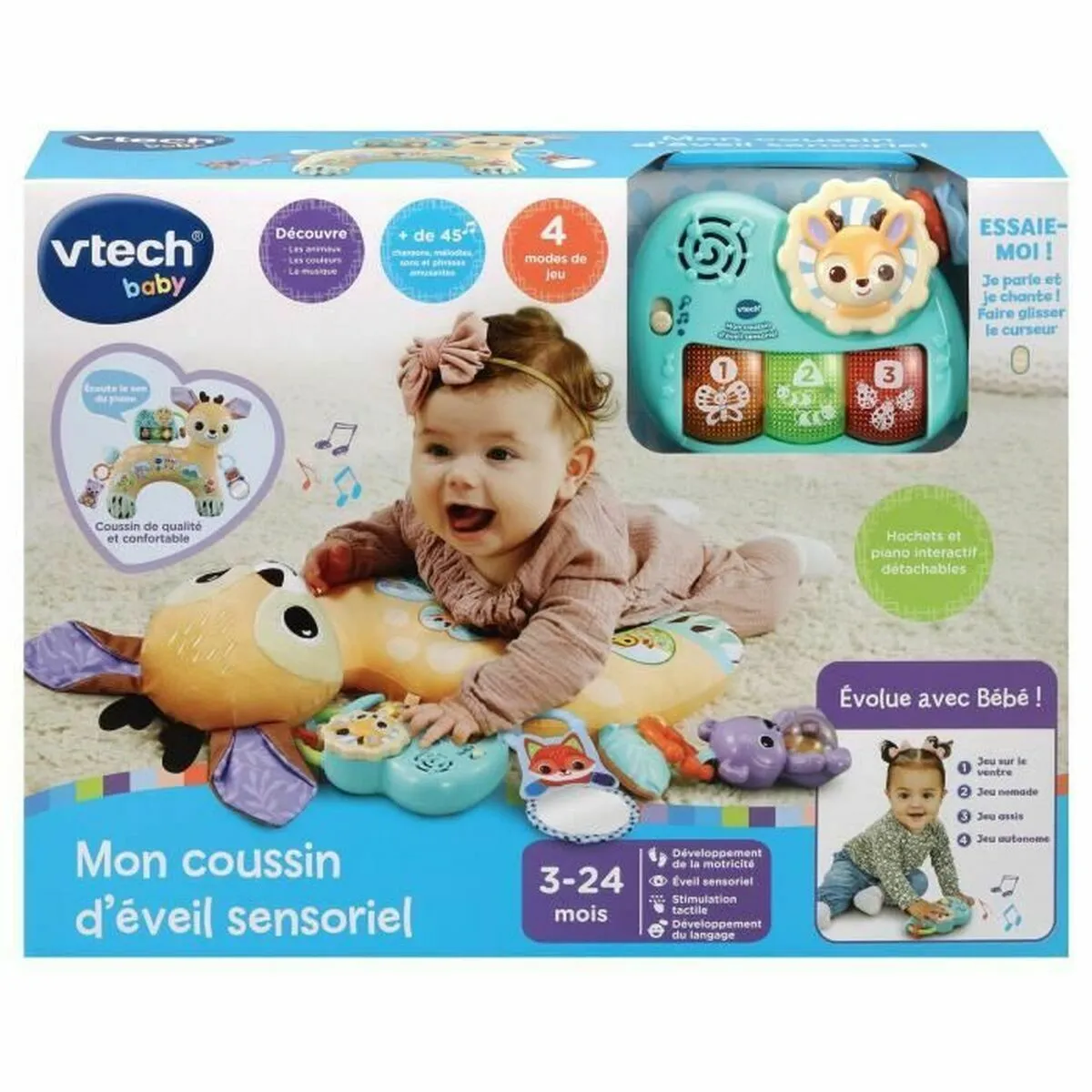 VTech Baby Mon Coussin D'Éveil Sensoriel Français