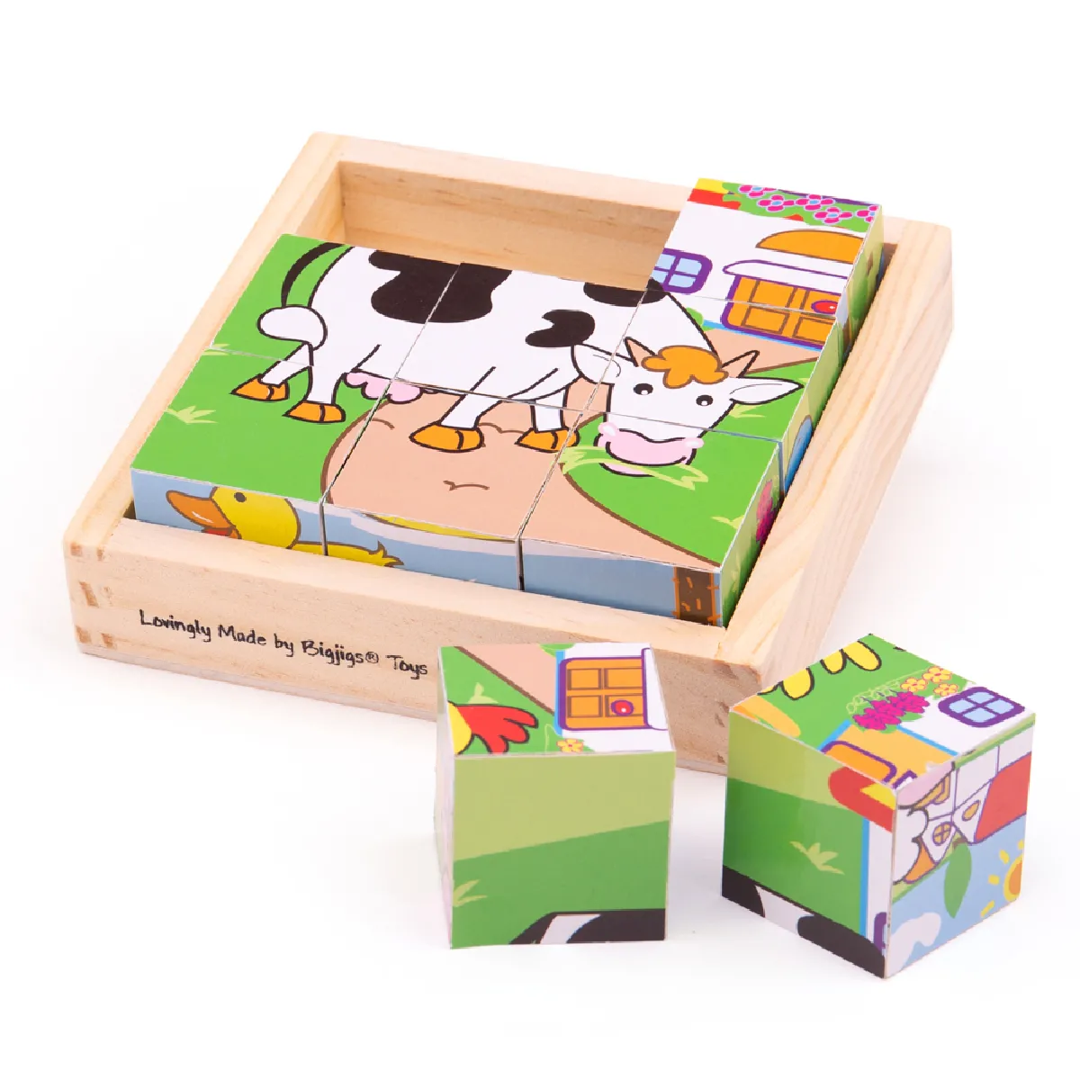 Bigjigs Toys Puzzle Cube En Bois Animaux