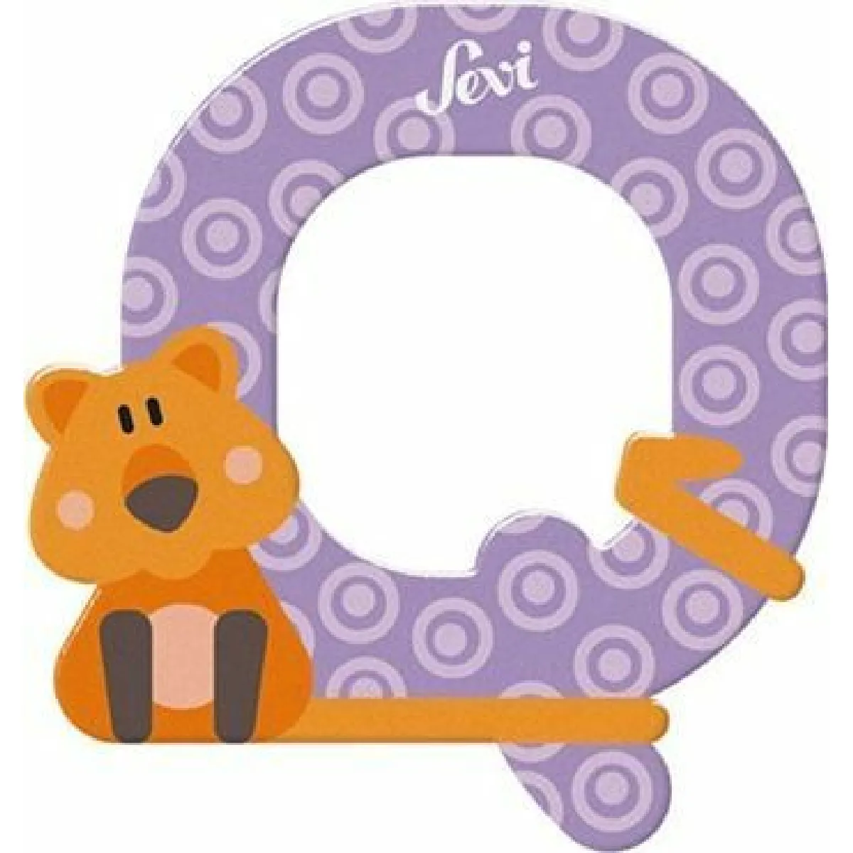SEVI  animal lettre Q 10 cm violet