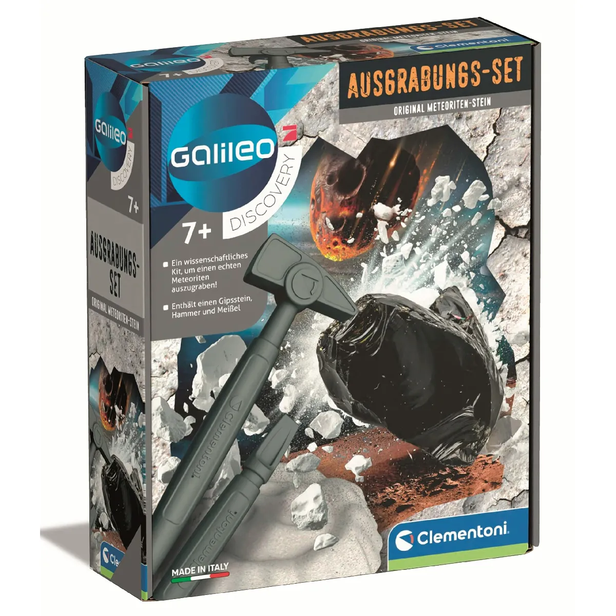 Clementoni Galileo 59309 Kit d'exploration en Pierre de météorite avec véritable météorite avec Marteau et Burin pour Enfants à partir de - vue 1