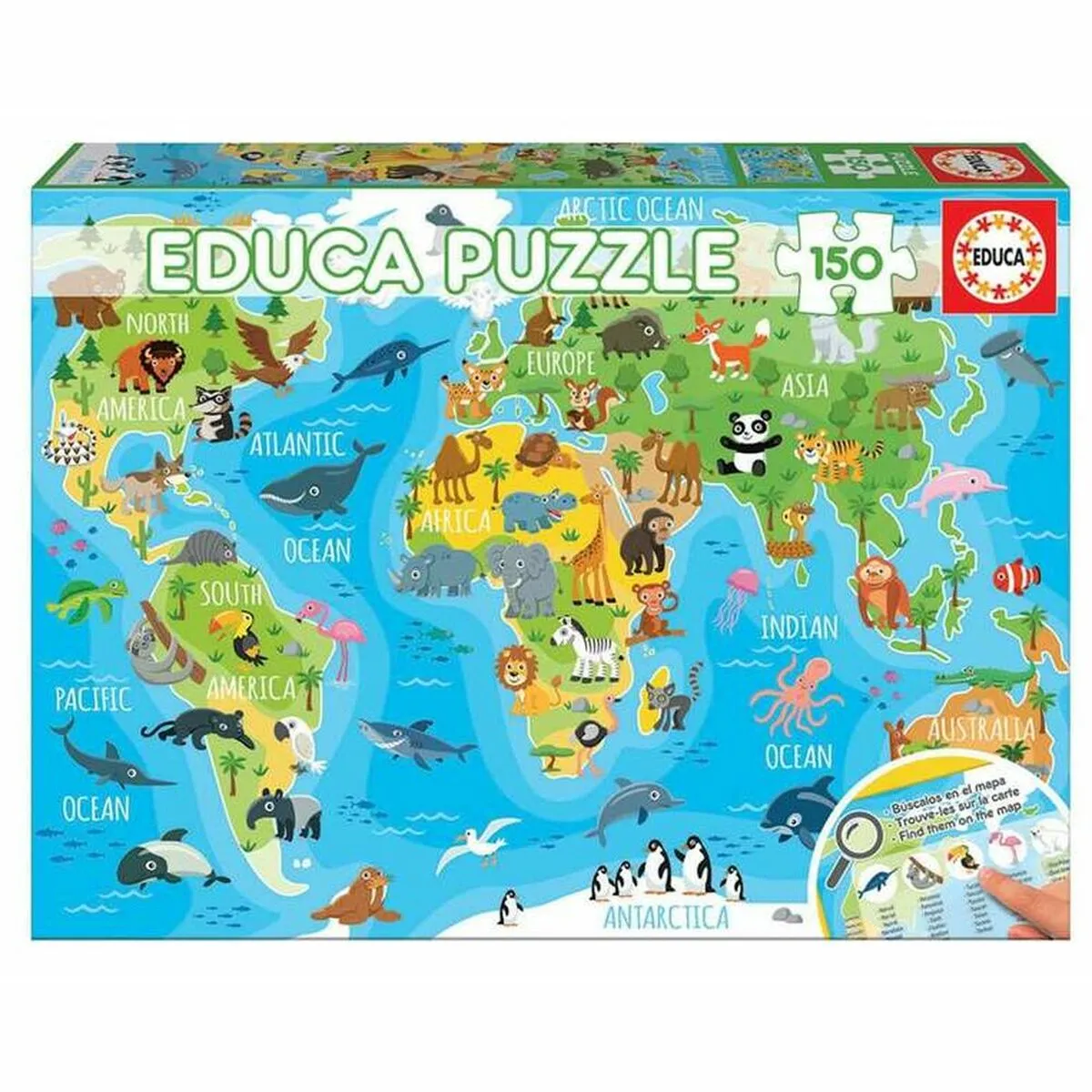 Educa Borras Educa Puzzle Carte Des Animaux