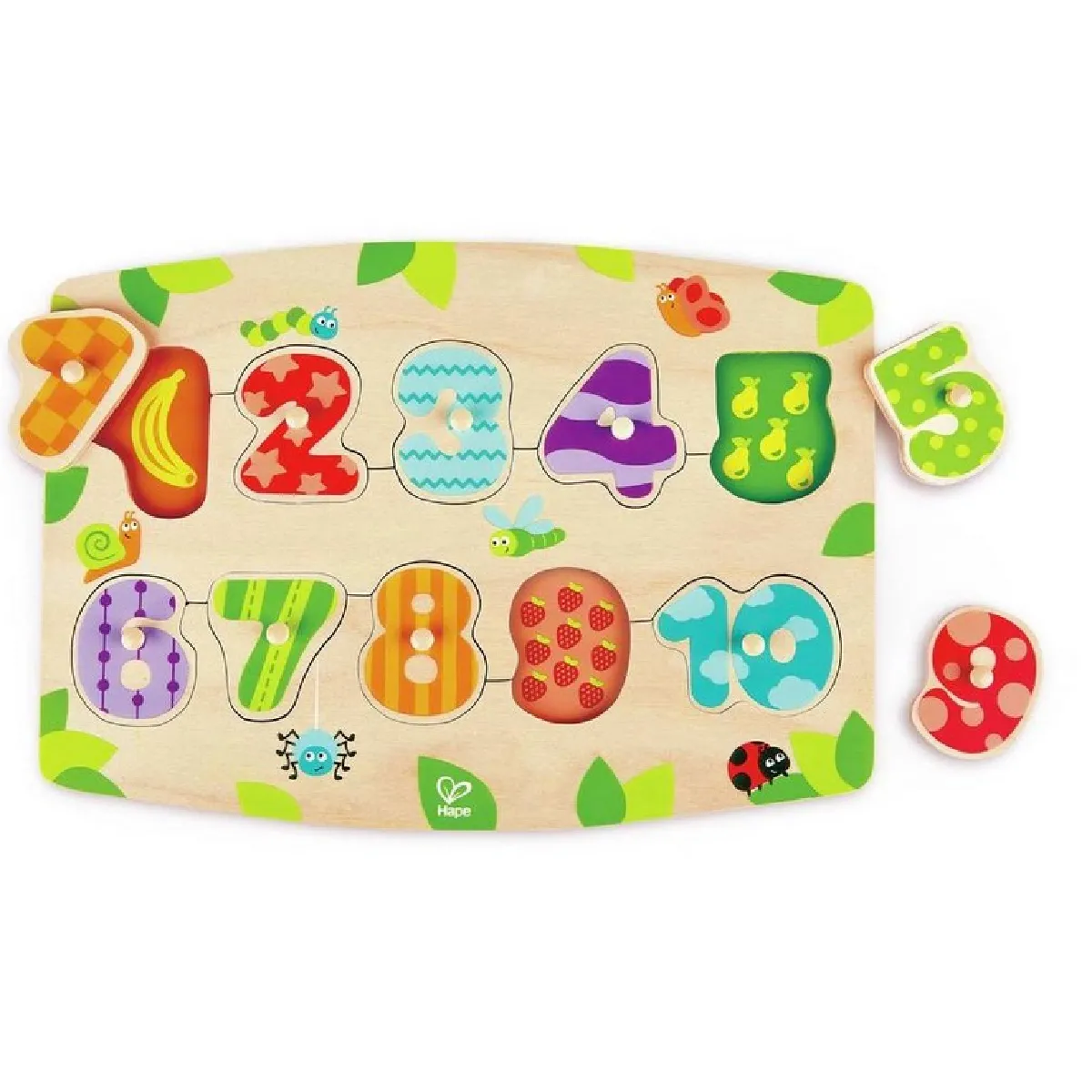 Hape Puzzle à boutons chiffres en bois Hape Puzzle à boutons chiffres en bois