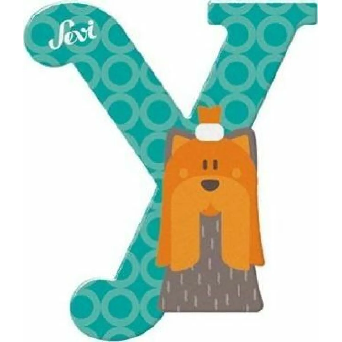 SEVI  animal lettre Y 10 cm bleu
