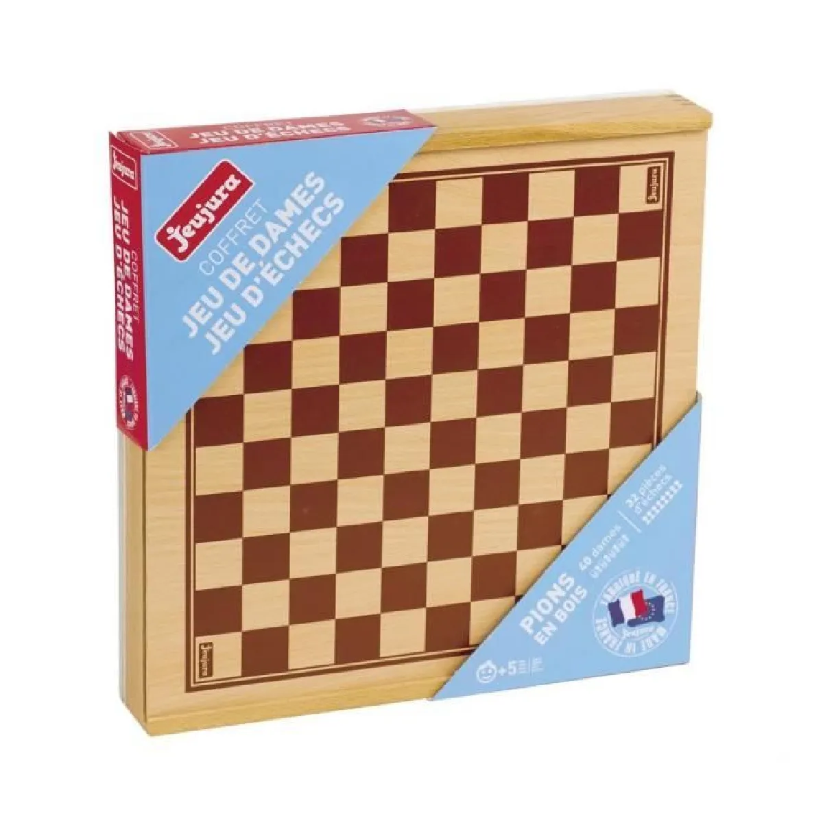 Générique Jeux De Dames Et D'échecs : Coffret En Bois