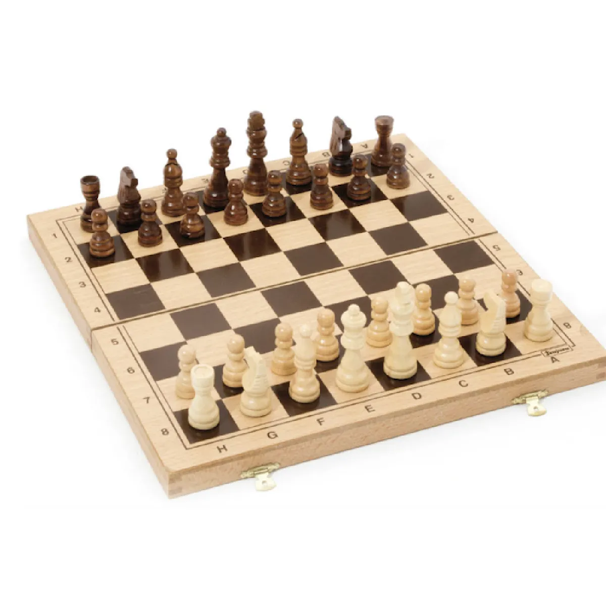 Jeujura Marron Jeu D'échecs Pliant En Bois - Stratégie Et Élégance - Neuf - Image 4