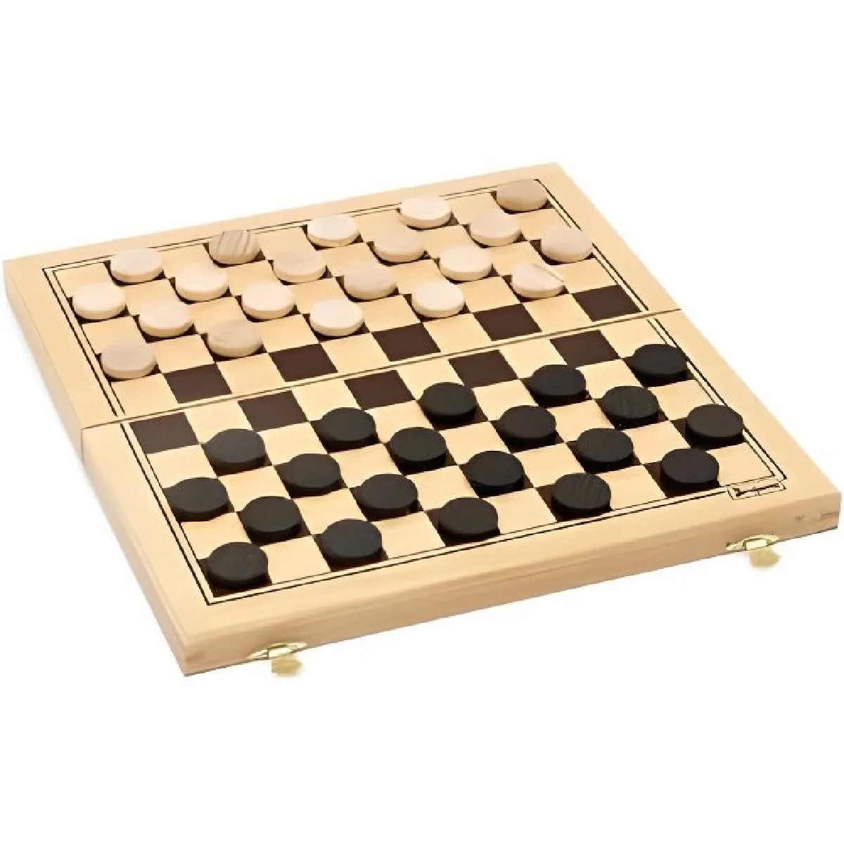 Jeujura Beige - Jeu De Dames Pliant En Bois Pour Toute La Famille - Neuf - Image 2