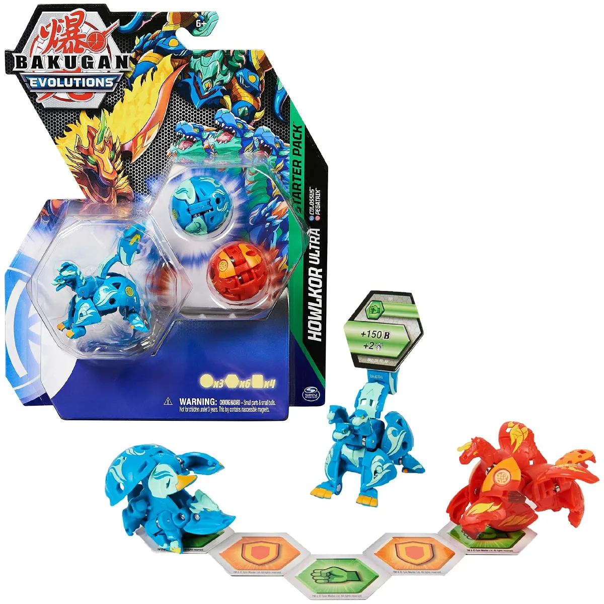 Bakugan Evolutions Nouvelle Saison 2022 Starter Pack Saison 4 3 Billes Avec 6 Bakucores Et 7 Cartes Collection Howlkor Colossus Pegatrix Tiré Du Dessin Animé Jouet Enfant Et + - vue 2