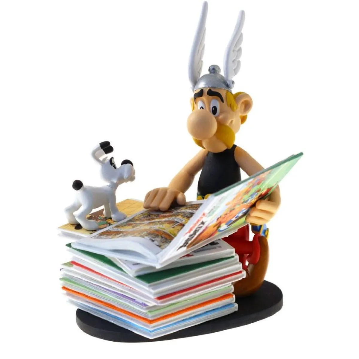 PLASTOY Statuette - Ast&eacute;rix - Ast&eacute;rix avec pile d'albums