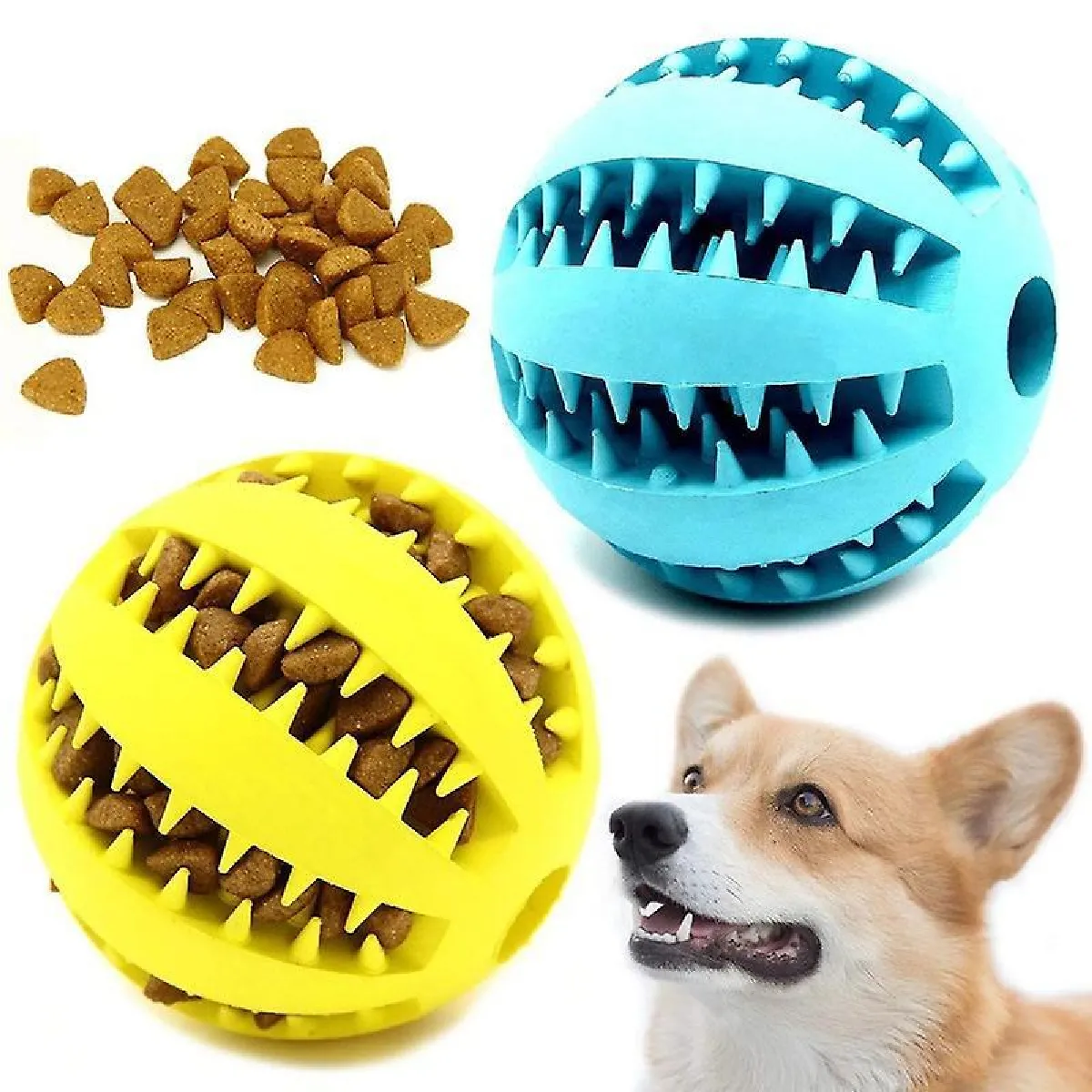Meilleurs prix pour Caoutchouc naturel Pet Dog Toys Dog Chew Toys Tooth Cleaning Treat Ball Extra-tough Interactive Elasticity Ball pour animaux de compagnie