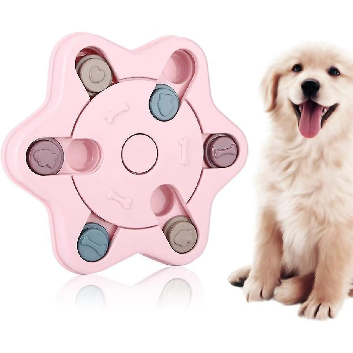 Comparer les prix de Bol d'alimentation Pour Animaux De Compagnie, jeu De Puzzle Interactif Jouets Pour Chiens Seek-a-treat Education Toy Distributeur De Friandises Pour Chiens(imprimé griffe)