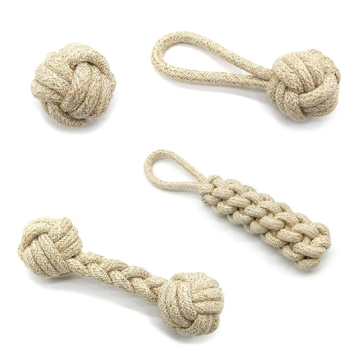 Meilleurs prix pour 1 Set de jouets pour chien en forme de boule de nœud et de corde en coton, pour le nettoyage des dents.