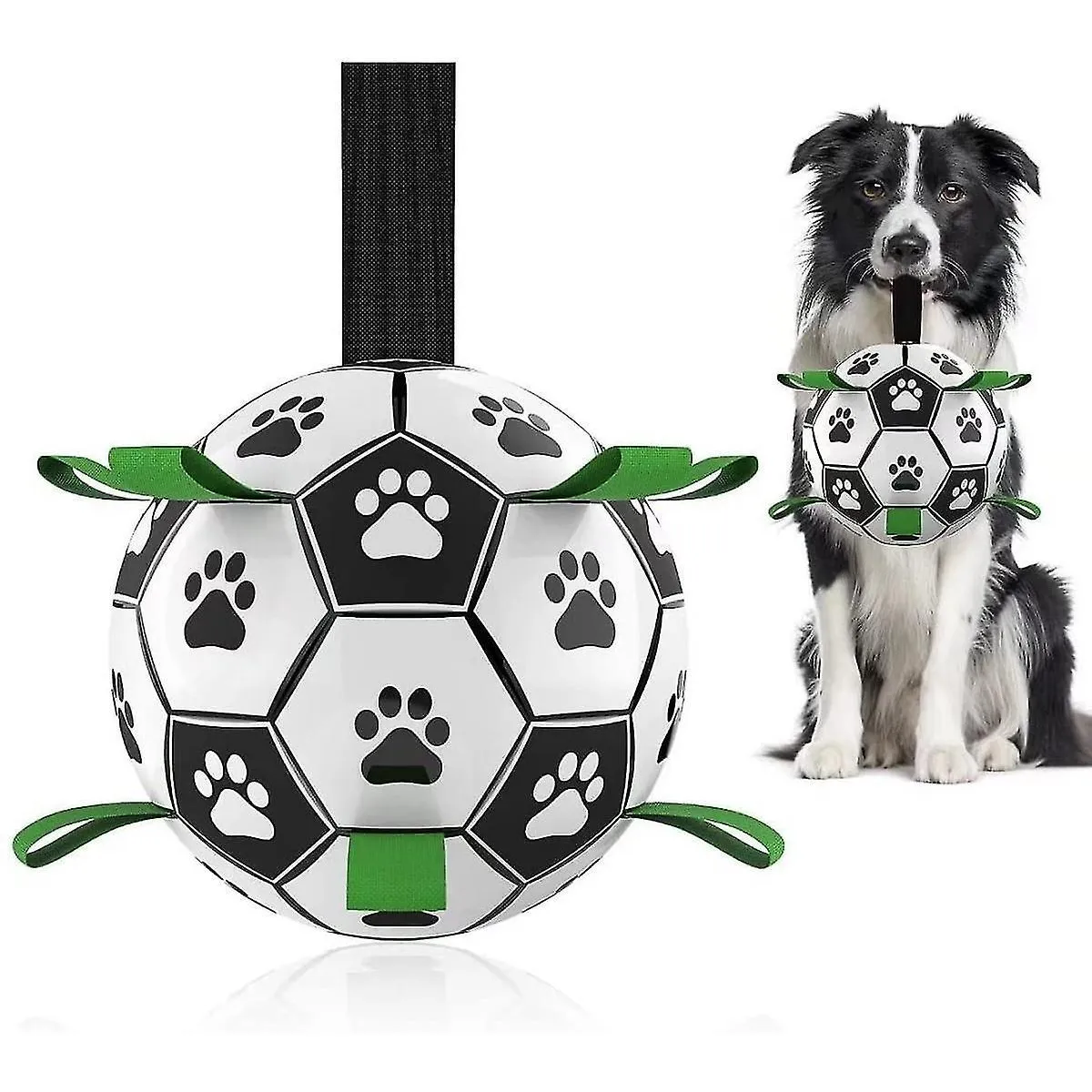 Comparer les prix de Jouets pour chien Veeki Soccer Ball avec languettes de préhension, jouets interactifs pour chien à tirer, cadeau d'anniversaire pour chiot, jouet à tirer pour chien, jouet d'eau pour chien, balles durables pour chien.