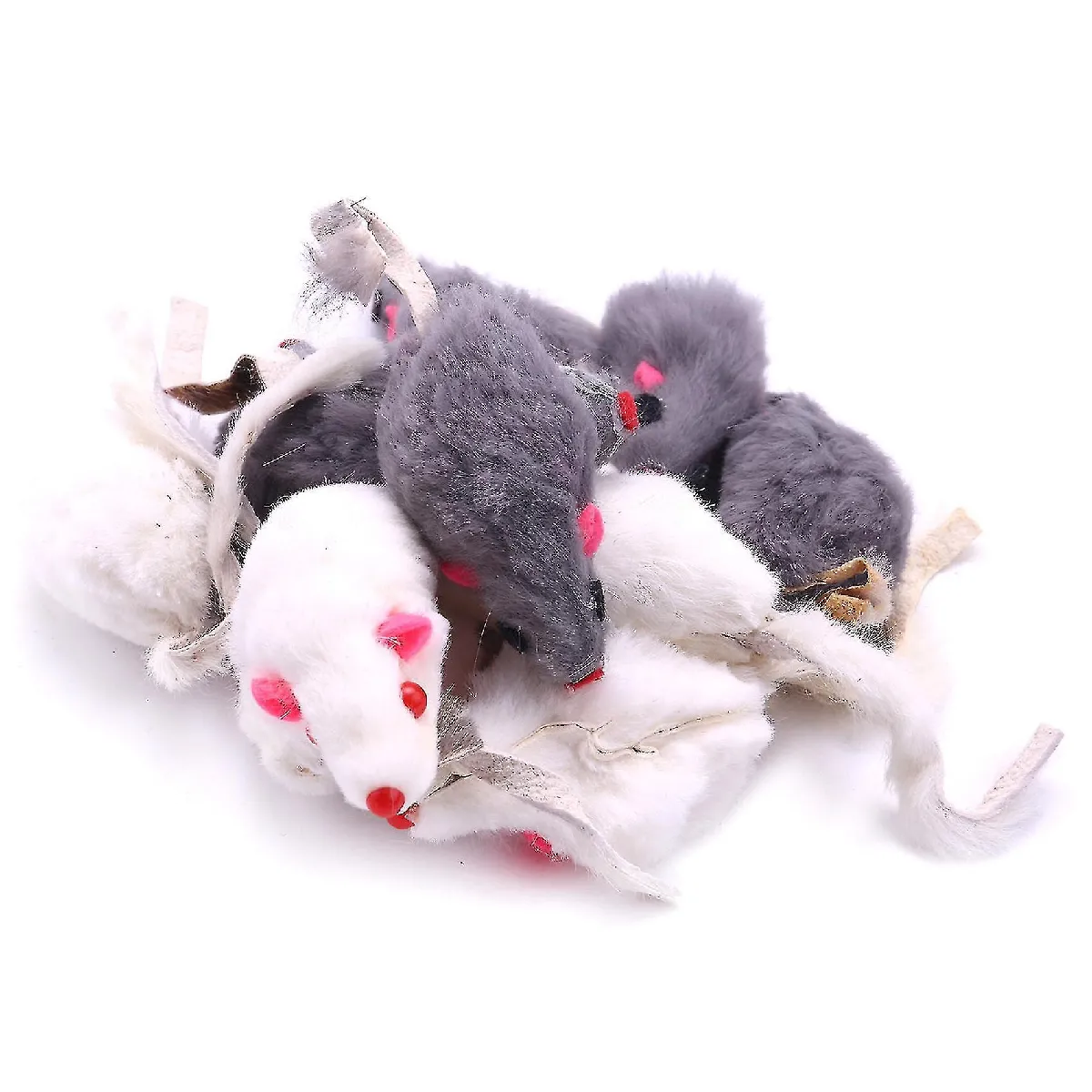 Meilleurs prix pour Vrai lapin Fourrure Souris Chat Jouets Jouets pour animaux jouets pour enfants 12-pack