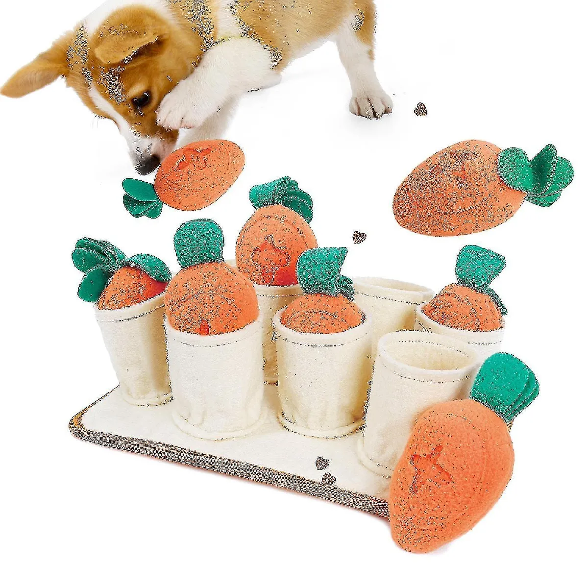 Comparer les prix de Tapis de snuffle pour chiots avec 8 carottes Squeaky Peluche Dog Treat Toys