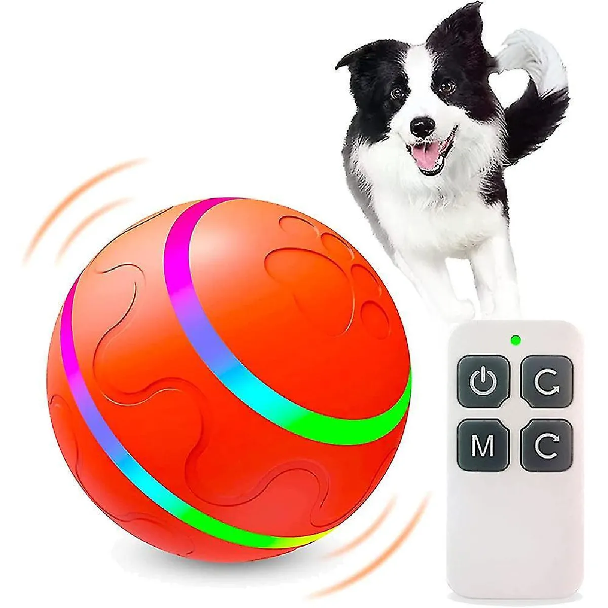 Comparer les prix de Jouet de balle de chien interactif, balle roulante active automatique pour chiens, jouet de chien rechargeable à balle auto-roulante avec 2 modes, chien télécommandé activé par le mouvement