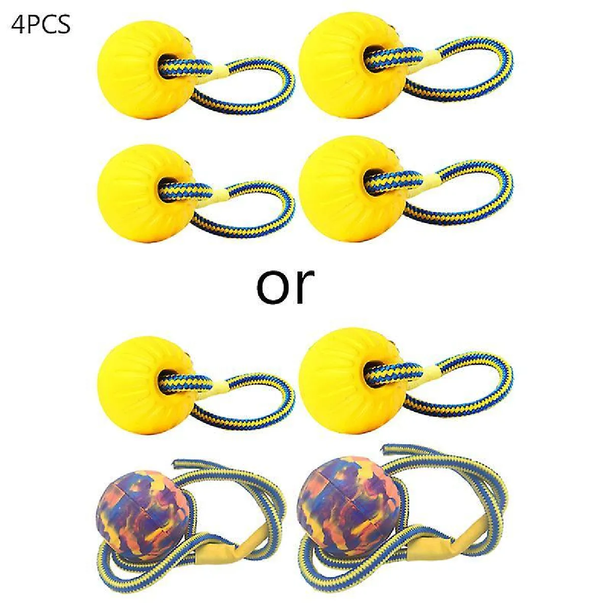 Comparer les prix de 4 jouets de dentition Eva pour chien et chiot, jouets de corde, jouets de traction, balle résistante aux morsures