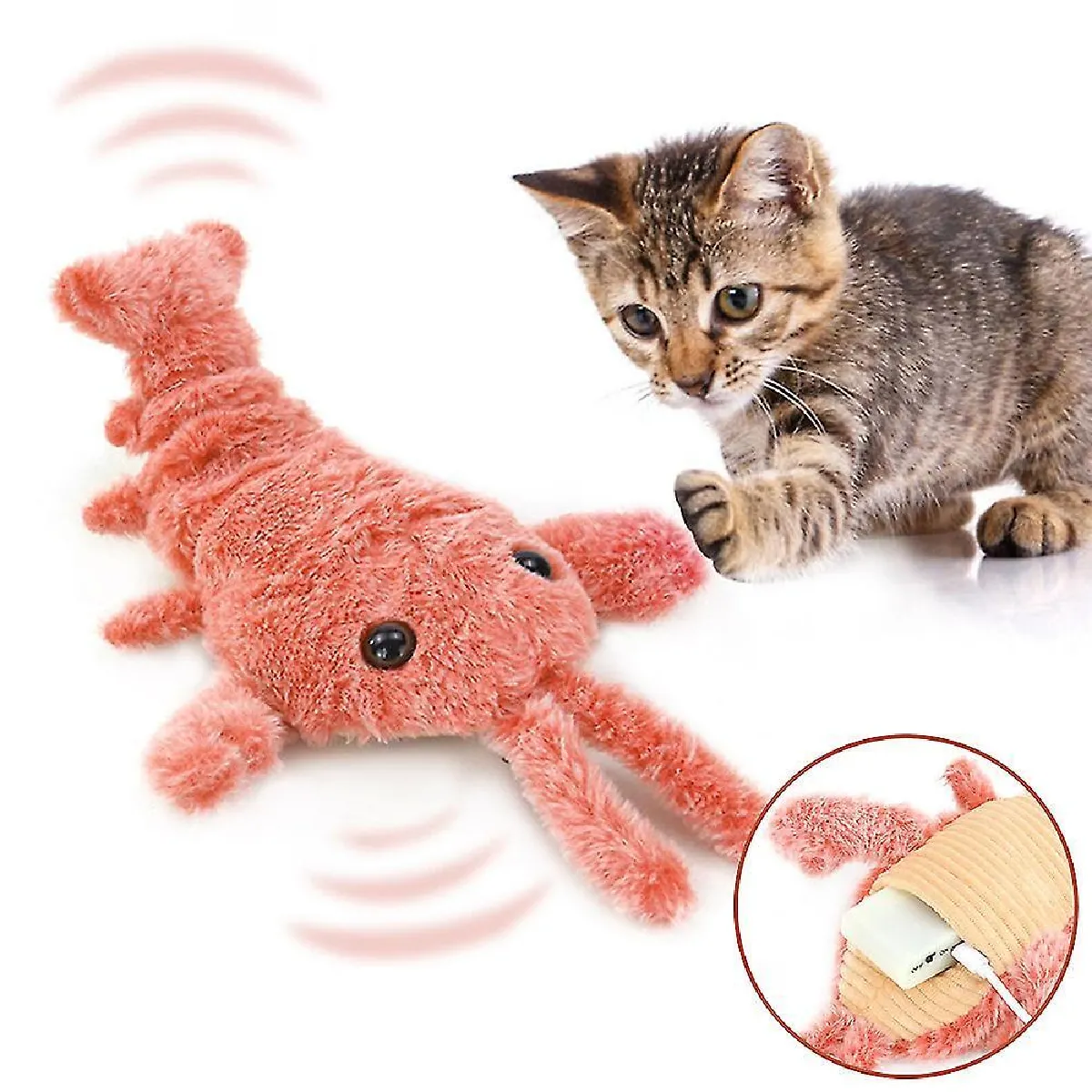 Comparer les prix de Animaux De Compagnie Chat Chien Flopping Homard Motion Activated Moving Toys Usb Charging Nouveau