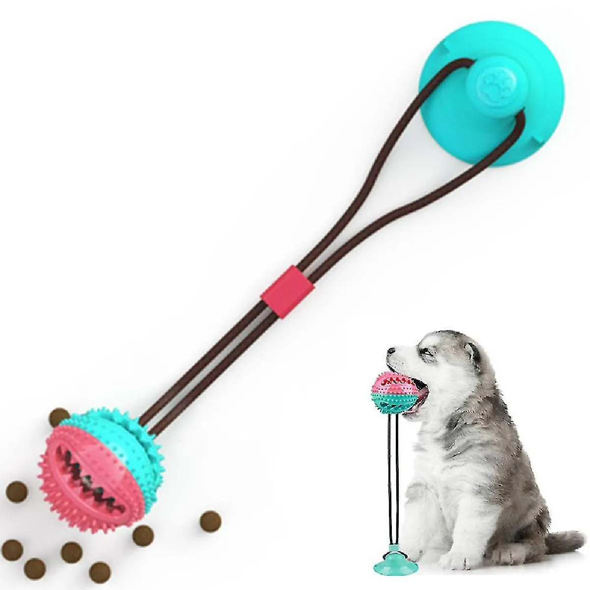 Meilleurs prix pour Jouets à mâcher pour chien avec cloche, jouets de dentition à ventouse pour petits chiens