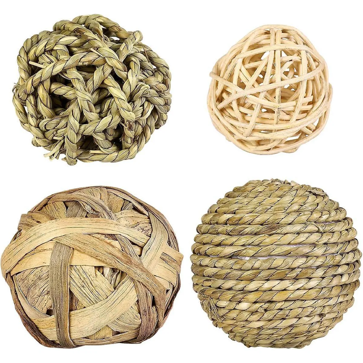 Comparer les prix de Paquet De 4 Jouets De Lapin-Balle De Jouet D'Activité Pour Petits Animaux, jouets à Mâcher Pour Animaux De Compagnie Balle d'Herbe Pour Lapins Lapins Cobayes Gerbilles