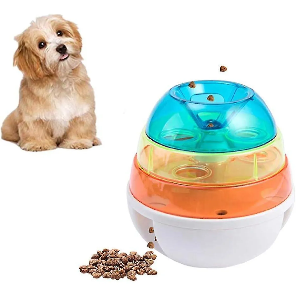 Meilleurs prix pour Tour de friandises pour chien, Balle de friandises pour chien, Jouet Tour de friandises pour chien, Balle d'alimentation lente pour animal de compagnie_d131