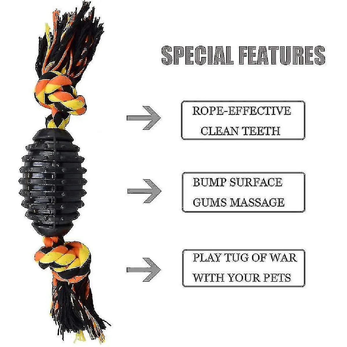 Comparer les prix de Jouets à mâcher pour chien en caoutchouc avec corde Jouets de dentition interactifs pour chiots