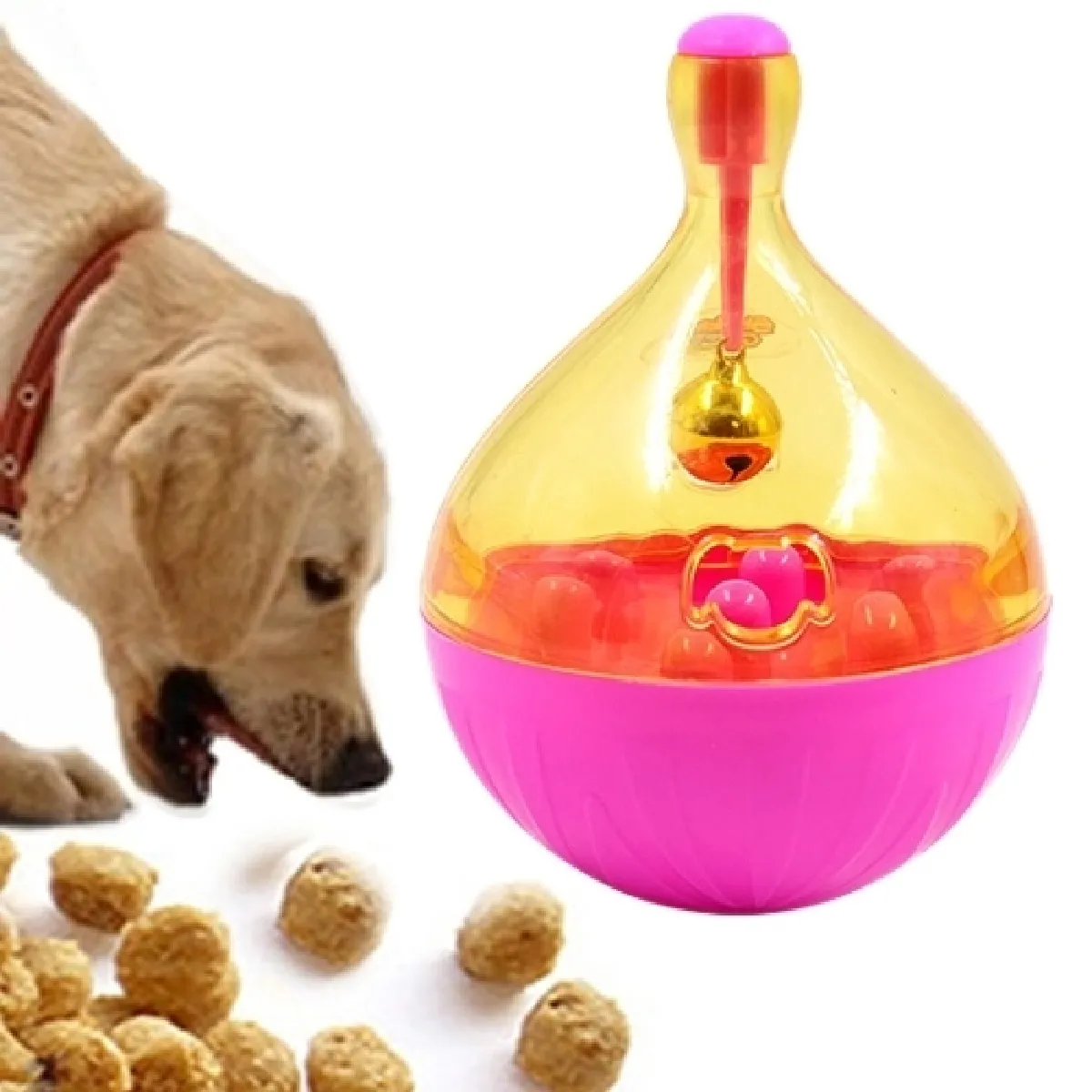 Meilleurs prix pour Jouet pour Animaux rose Tumbler Fuite Alimentaire Ballon Chien Formation Exercice Fun Bowl Jouets, Taille: 14 * 9.5 cm