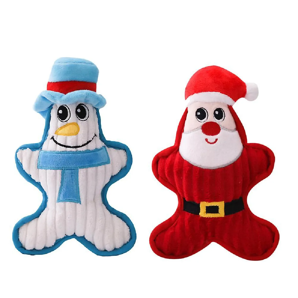 Meilleurs prix pour 2pcs Bb Sound Toys Pet Bite Chew Doll Plush Playing Toy Pet Supplies (santa Claus, Snowman)
