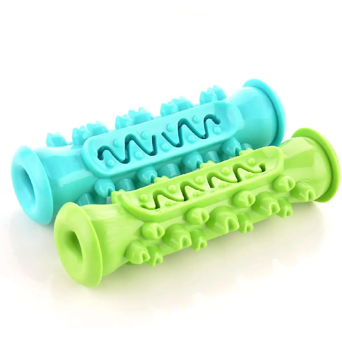 Meilleurs prix pour Brosse à dents pour chien en os, bâton molaire résistant à la mastication, nettoyage des dents en caoutchouc, jouet pour chien, bleu lac + vert