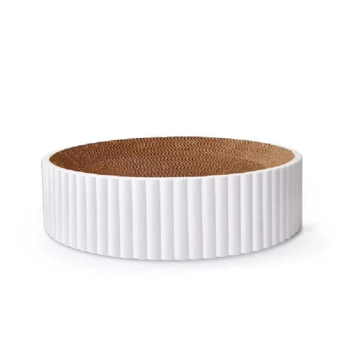 Comparer les prix de Plus d'animaux domestiques animaux domestiques grand bol chat grattoir haute densité ondulé chat rond grattoir