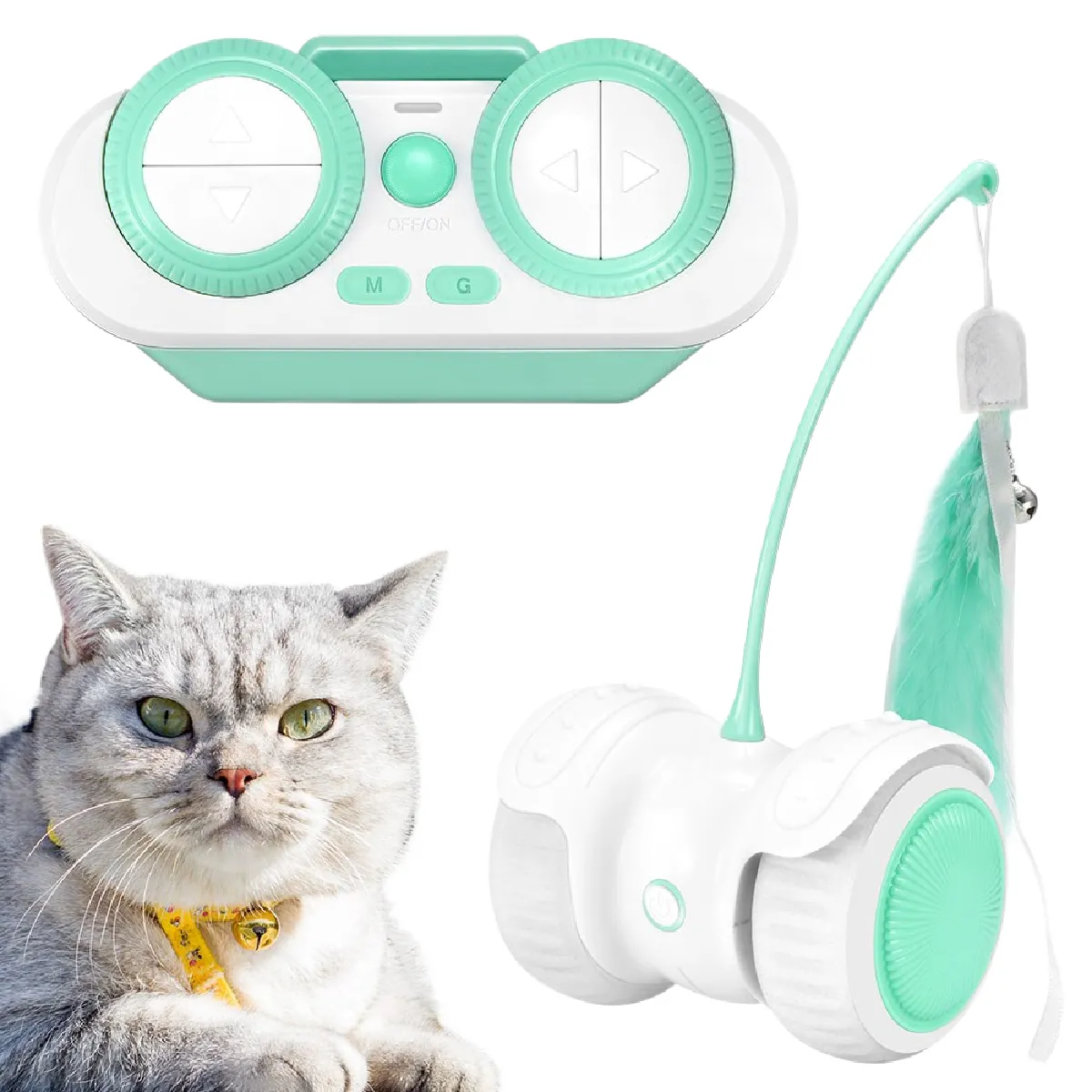 Meilleurs prix pour Animaux de compagnie LED télécommande intelligente amusant chat jouet voiture électrique drôle jouet chat télécommande équilibrée animaux de compagnie LED jouet chat intelligent   jouets chat