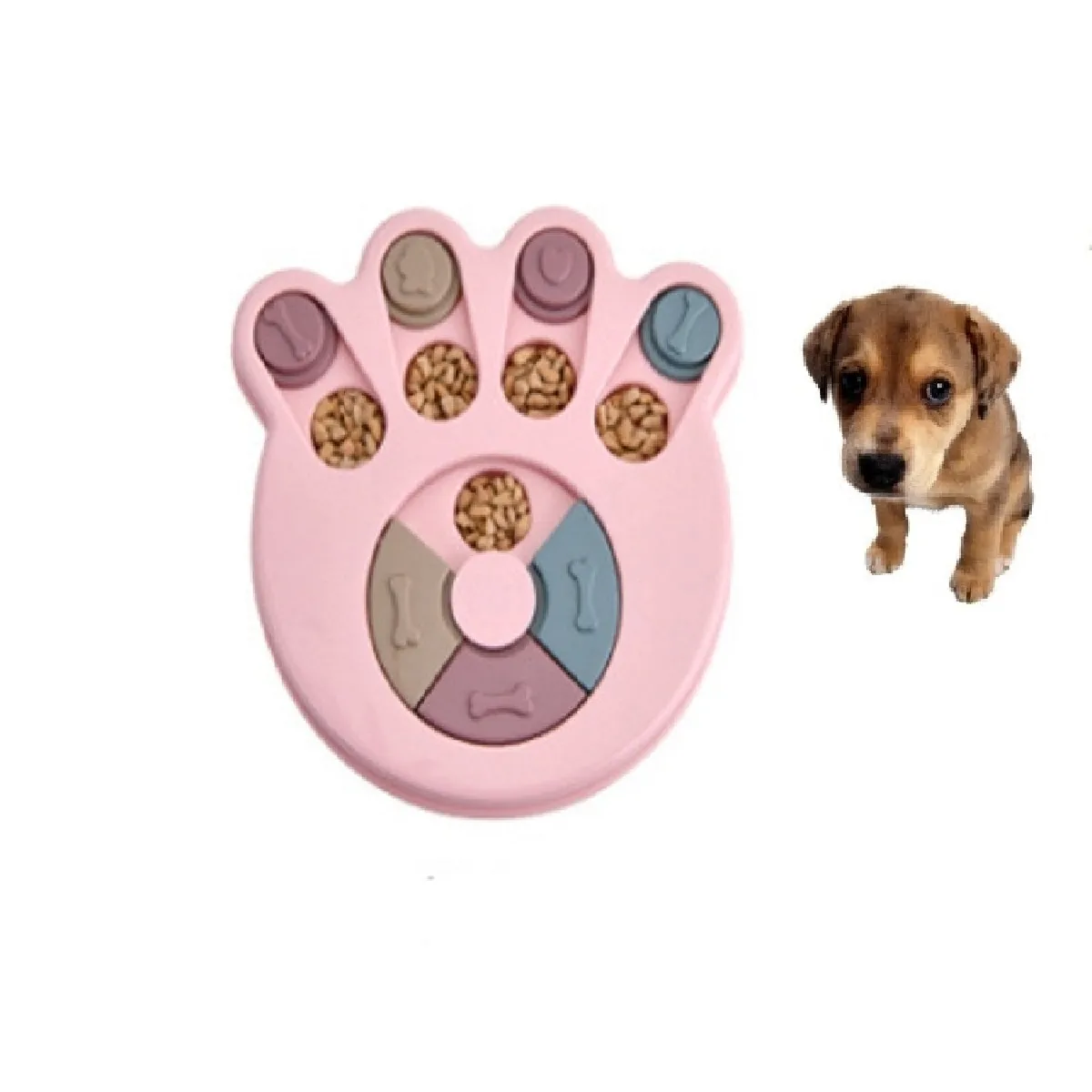 Meilleurs prix pour Jouet pour Nourriture chien platine vinyle Puzzle de anti-fracassantStyle Style empreinte rose