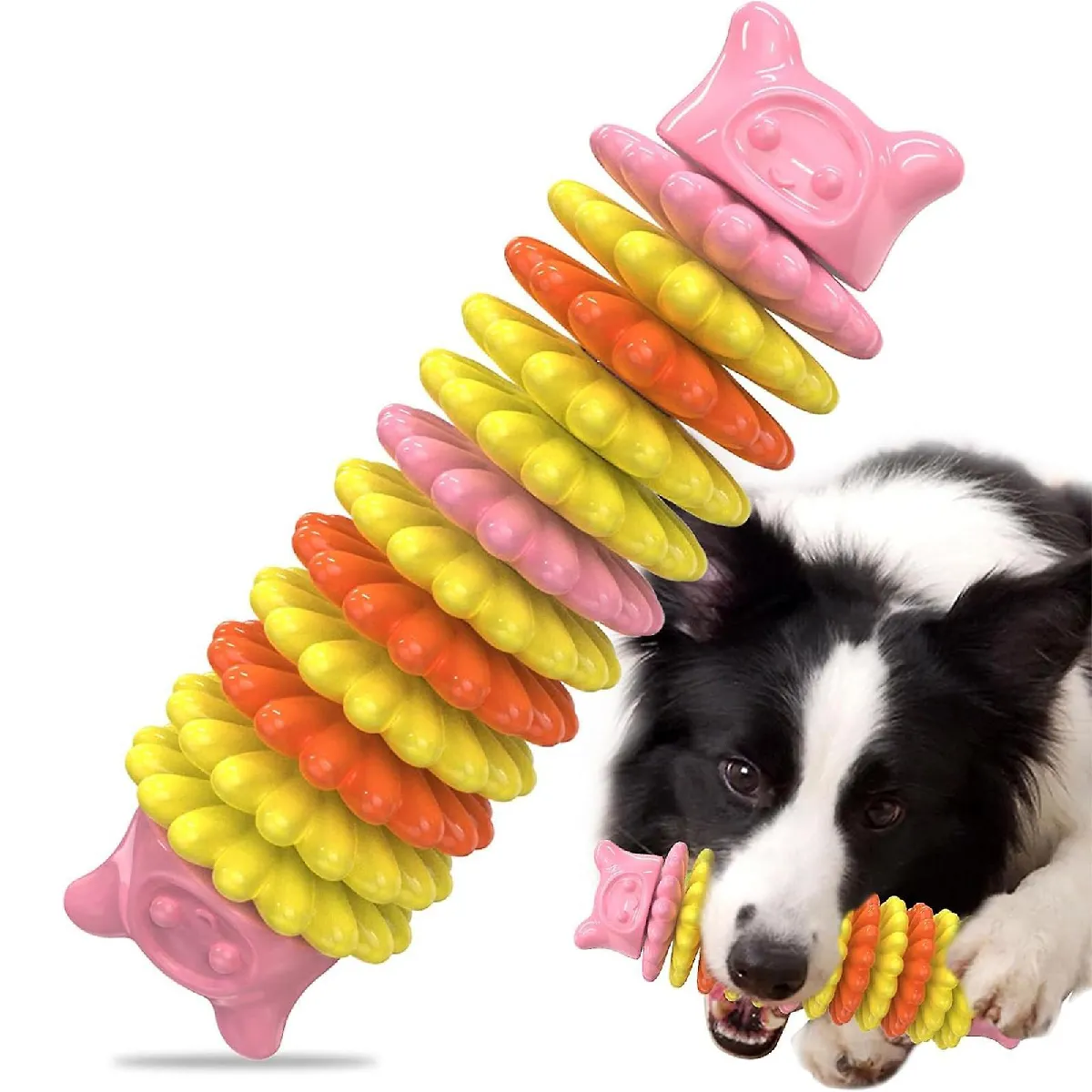 Meilleurs prix pour Jouets à mâcher Pour Chiens De Compagnie, Jouet De Nettoyage Des Dents Pour Chiens Tpr Slow Food, Jouets Interactifs pour Chiens d'extérieur Robustes Pour le divertissement, rose