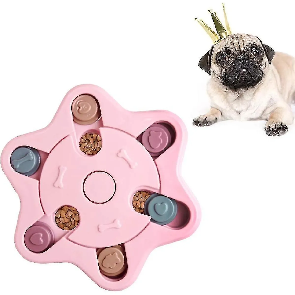 Meilleurs prix pour Jouet pour chien rond et durable Jouet interactif pour chien Iq Improvement Pink