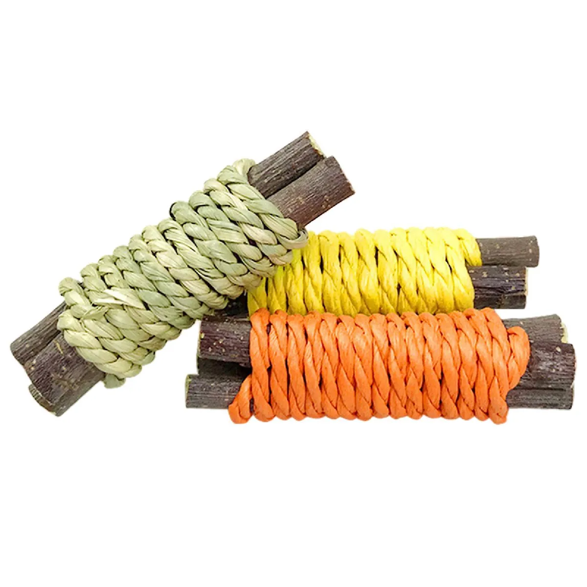 Meilleurs prix pour Jouets de nettoyage de dents pour animaux de compagnie, 3 pièces, branches à mâcher résistantes à la déchirure.