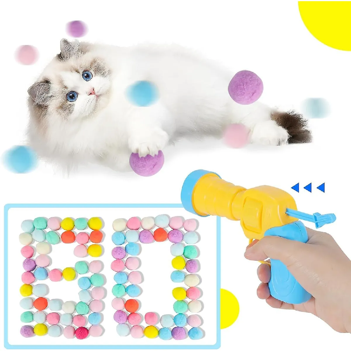 Meilleurs prix pour Pistolet de tir, mini-lanceur de balles en mousse, jouets lanceurs de balles pour animaux de compagnie, jouets interactifs pour chats, mini-lanceur de balles en mousse, jouets amusants pour les animaux d'intérieur.
