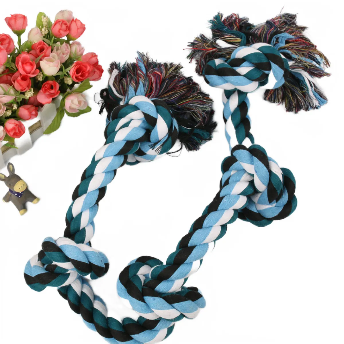 Meilleurs prix pour Jouet de corde pour chien XXL 36 pouces pour gros chiens puissants, jouet à mâcher pour chien 5 nœuds de corde frappe comprimés à mâcher agressifs, jouet à masticer à corde interactif pour gros chiens.