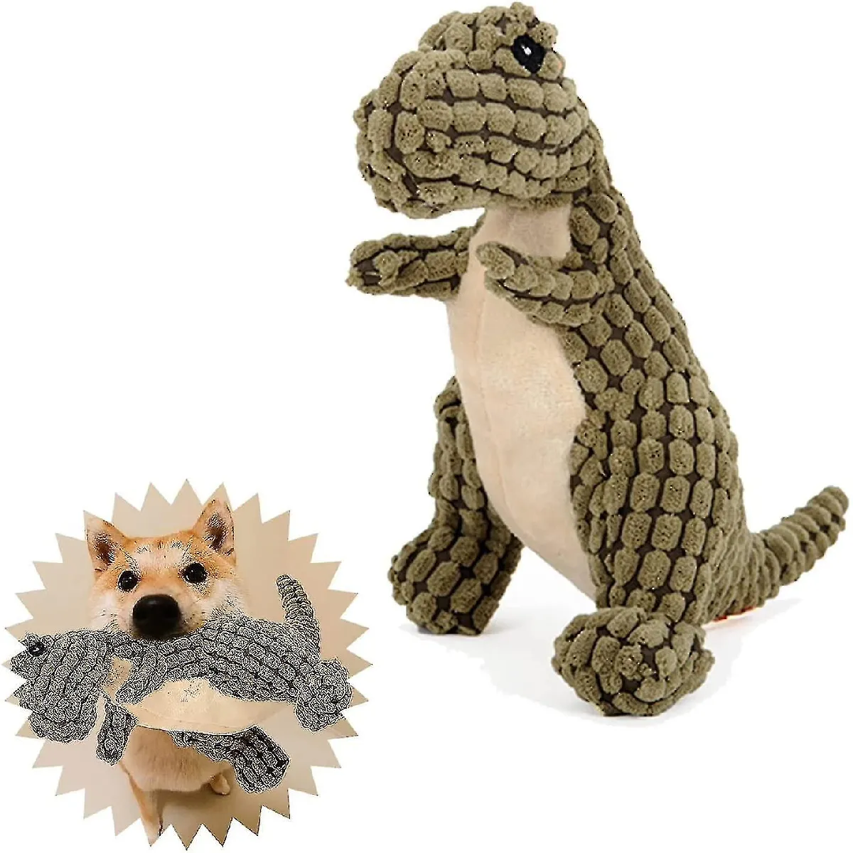 Meilleurs prix pour Dino Robuste Indestructible, Jouet pour chien grinçant pour les mâcheurs agressifs, Jouet peluche incassable pour chien